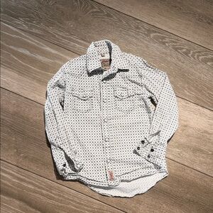 Rafter C  Kids' Western White Patterned Button Down Shirt (LR)